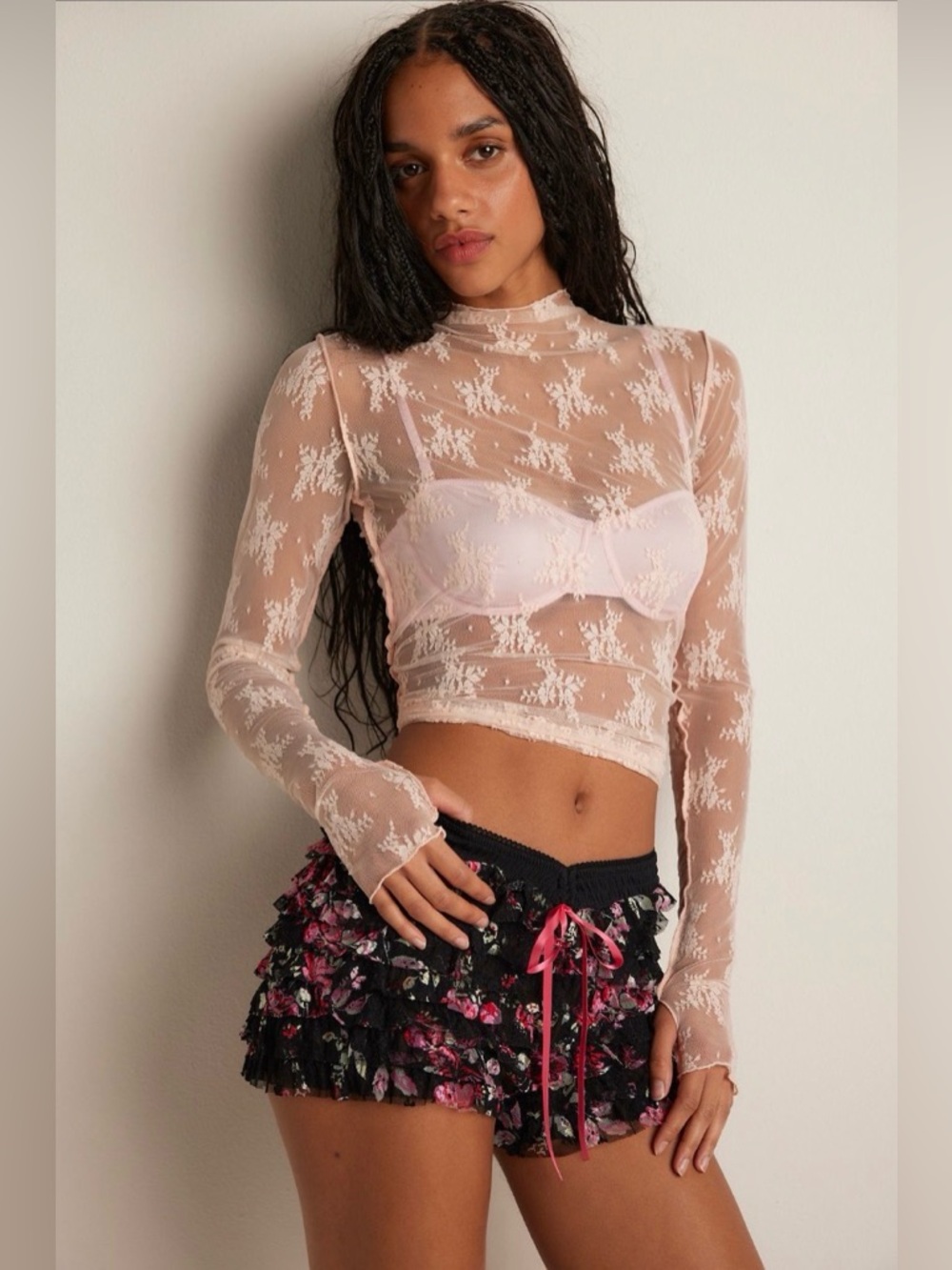 FREE PEOPLE Feeling For Lace Printed Shorties SHORTS - Picture 3 of 13